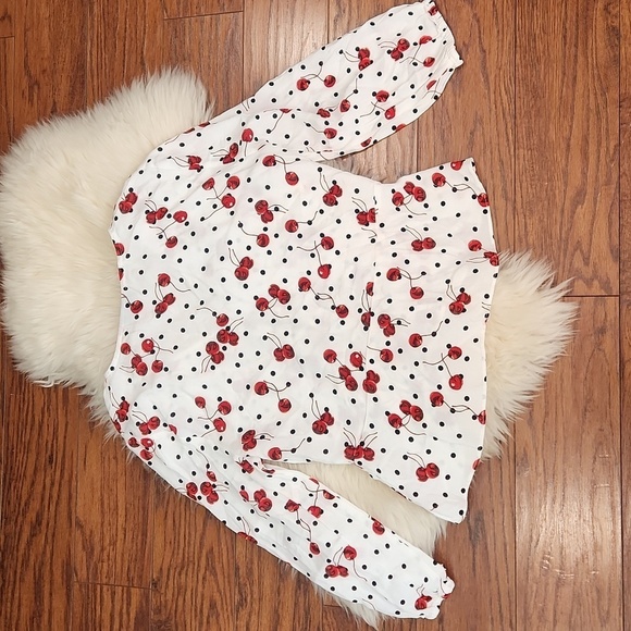 Topshop Cherry Polka Dot Blouse - Picture 4 of 7